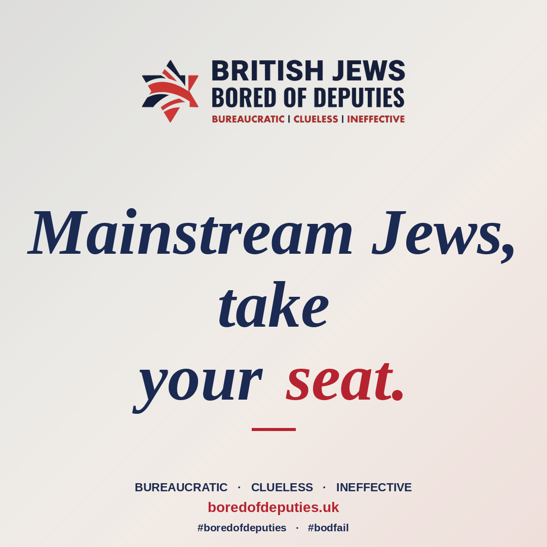 Mainstream Jews, take your seat.